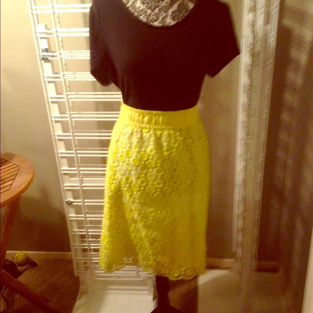 Liz Claiborne Bright Yellow Midi Skirt