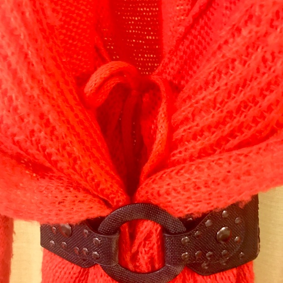 Double Zero Open Front Belted Calf-Length Cardigan - Picture 5 of 8