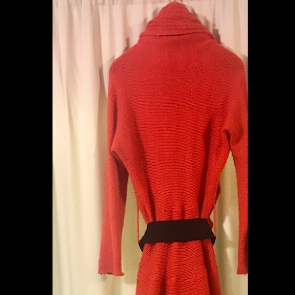 Double Zero Open Front Belted Calf-Length Cardigan - Picture 4 of 8