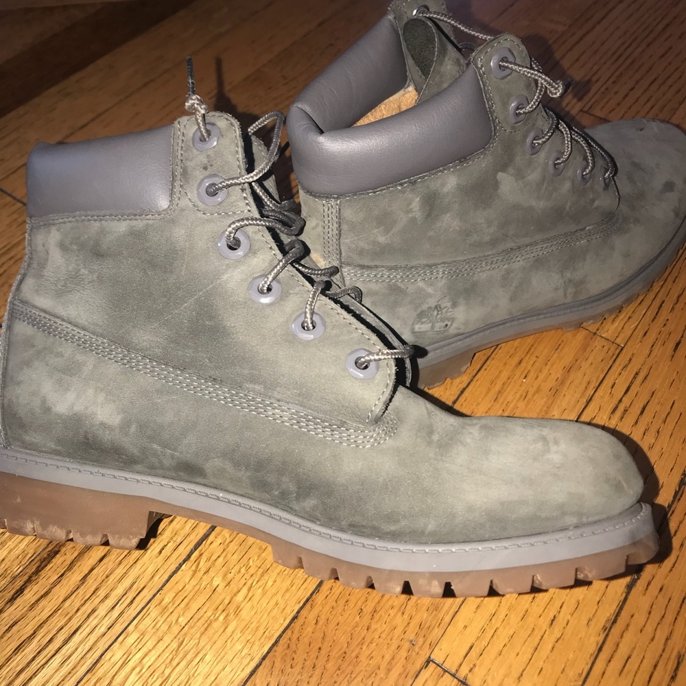 Gray timberland boots