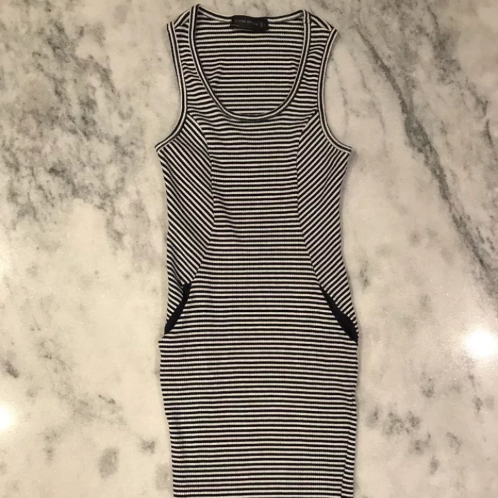 Striped Bodycon Dress with pockets