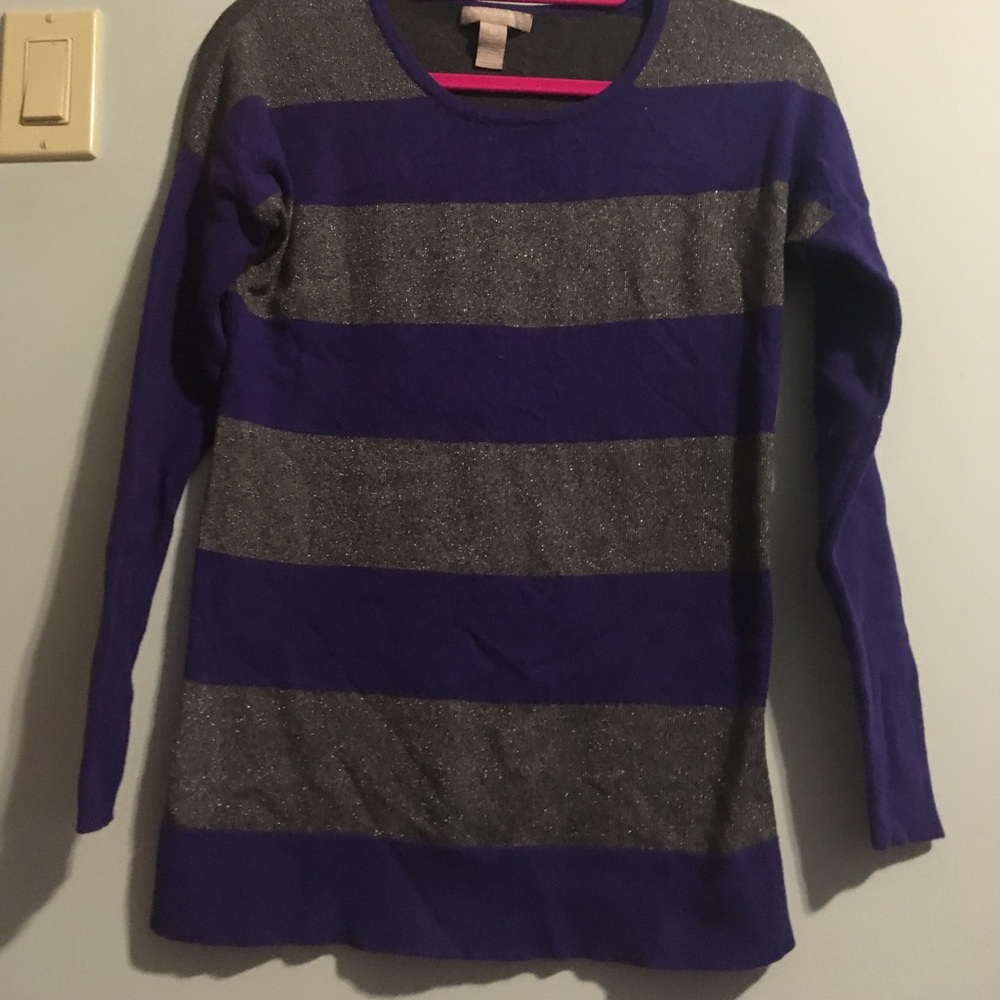 Purple and grey striped Sweater