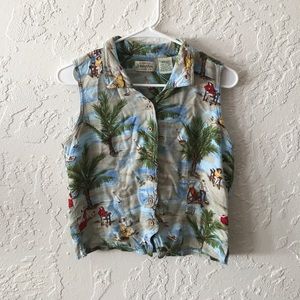 Vintage Cropped Vacation Button Up tank Vintage Cropped Vacation Button Up tank