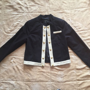Forever 21 Black and Cream w/ Gold Buttons Jacket