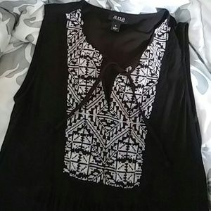 Black dress with white designs