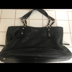 Kate Spade black leather & gold hardware handbag