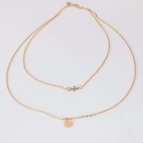 5 for $25 Gold Color Bird and Medallion Necklace - Picture 2 of 4