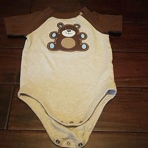 Boys brown teddy bear onsie