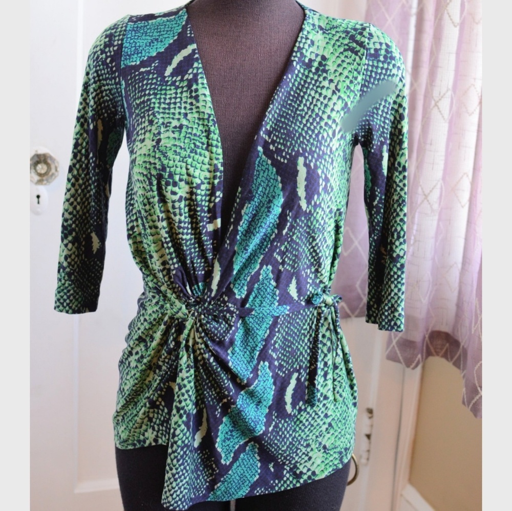 Diane Von Furstenburg wrap silk top.