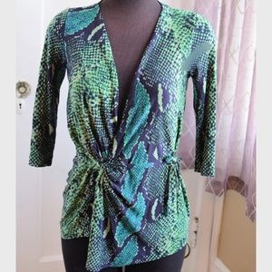 Diane Von Furstenburg wrap silk top.