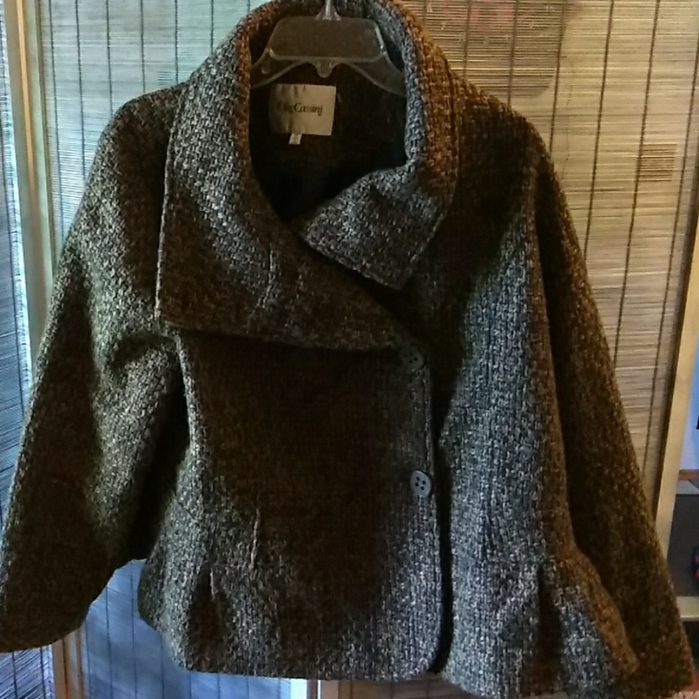 Tweed brown winter coat~short
