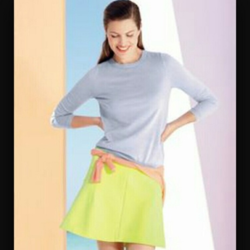 J. Crew Neon Fluted Skirt