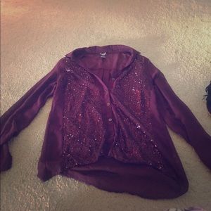 Sparkly long sleeve vanity blouse