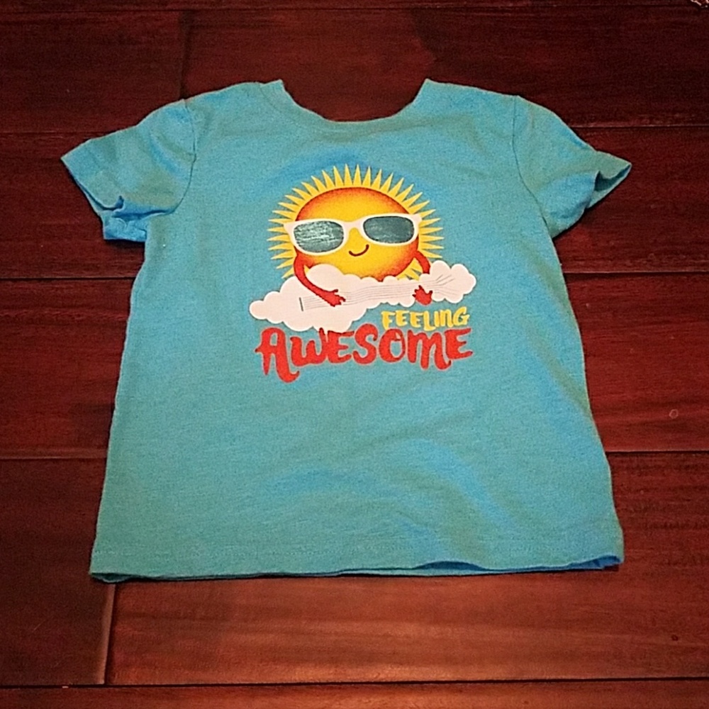Boys blue "feeling awesome" t shirt