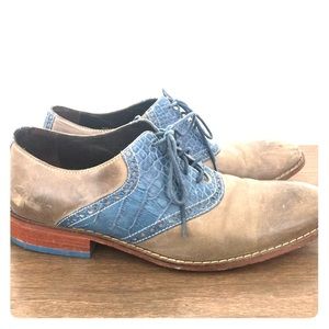 Cole Haan Air Colton Saddle Shoe, Gray/Navy