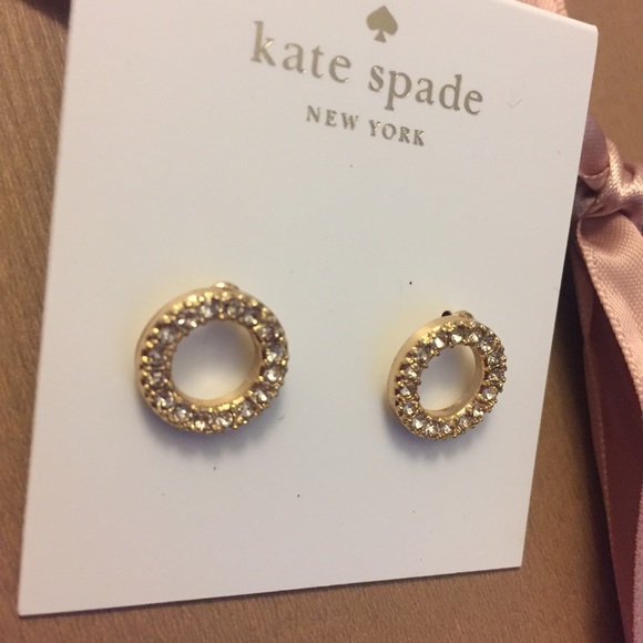 Kate Spade gold diamond stud earrings - Picture 4 of 6