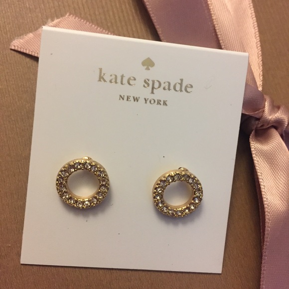 Kate Spade gold diamond stud earrings - Picture 5 of 6