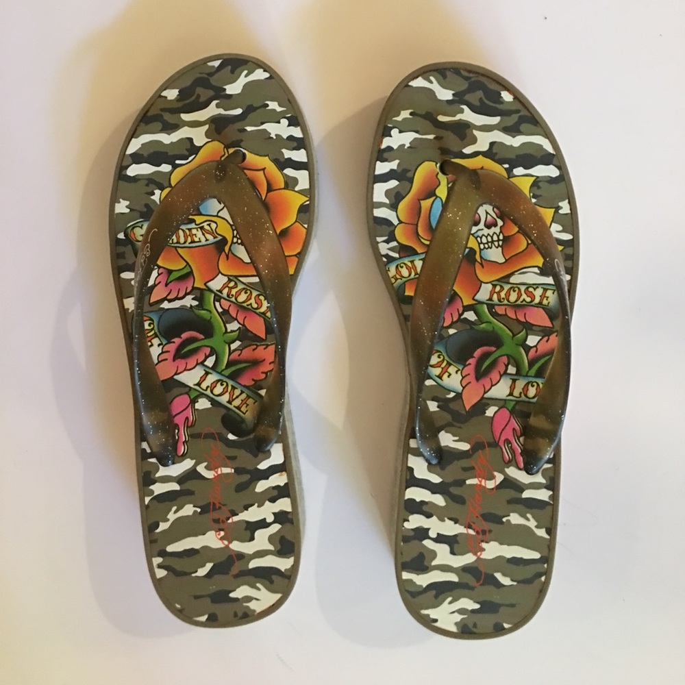 Ed Hardy flip flops