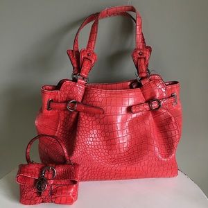 Jessica Simpson Red Faux-Leather Purse, GUC