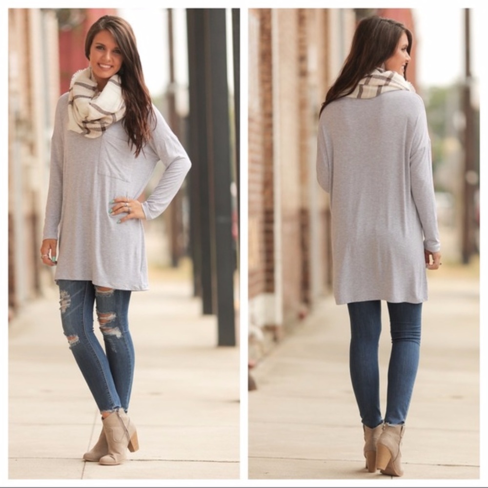 Dolman Tunic Dress w/ Slouch Pocket