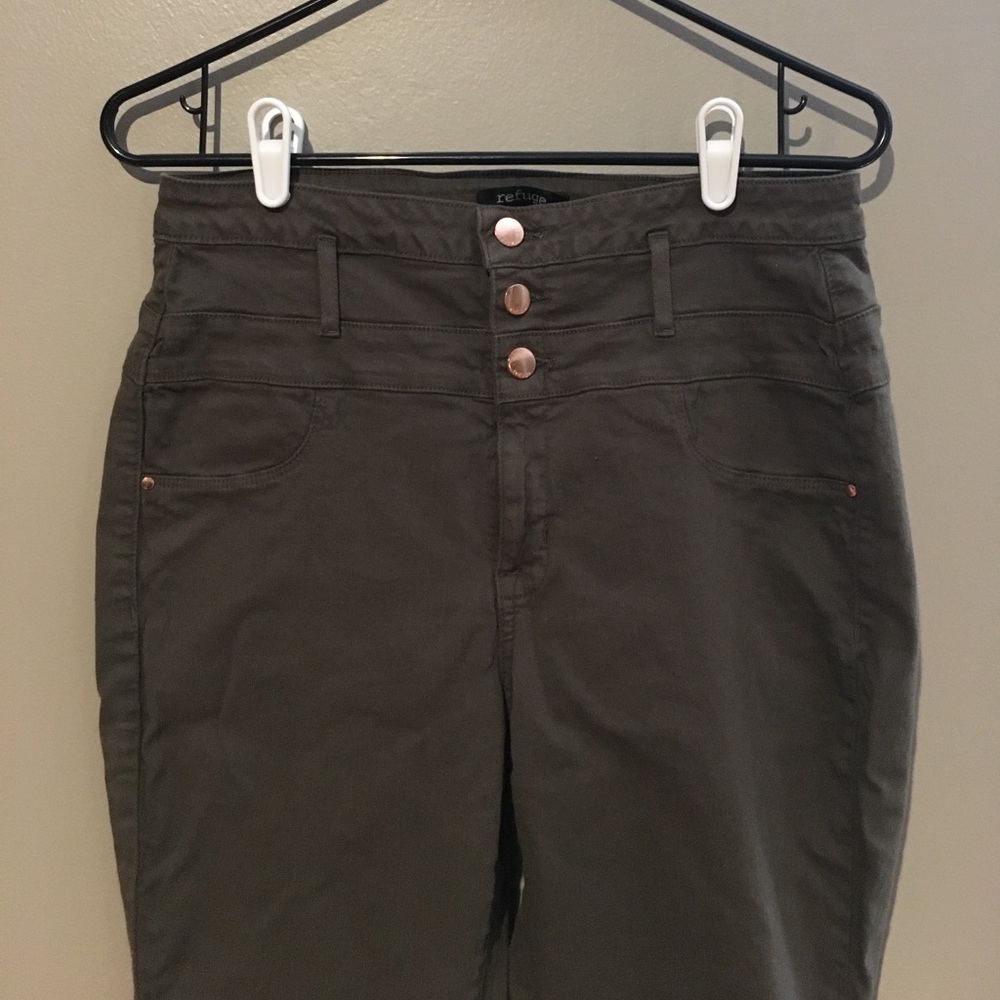 Olive Green High Waisted Skinny Jeans