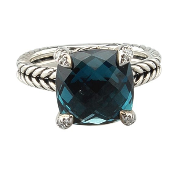 David Yurman Jewelry - David Yurman Topaz & Diamond Ring Sz 6.5 135274