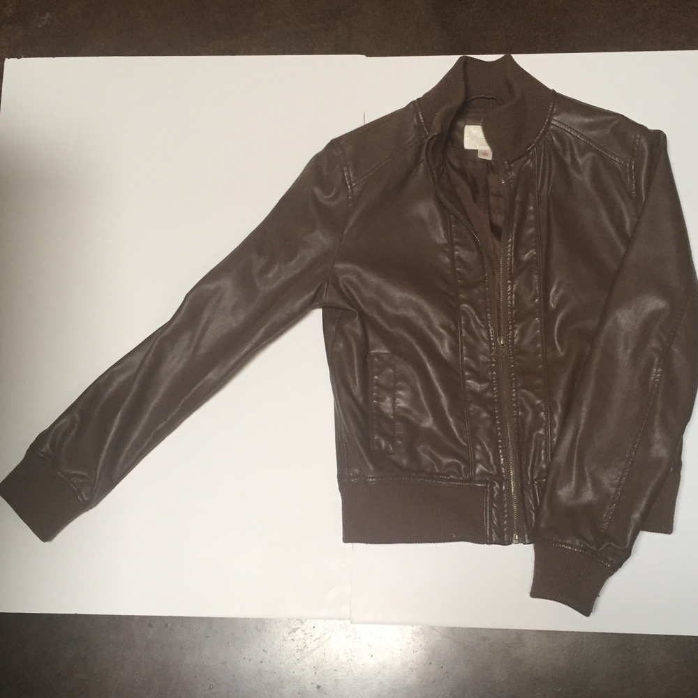 Brown faux leather jacket