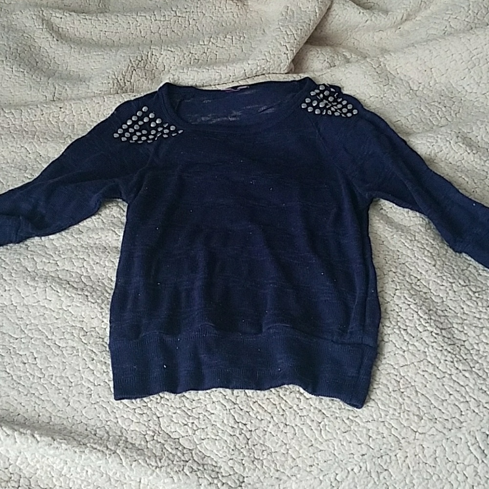 Juniors long sleeve blue sweater
