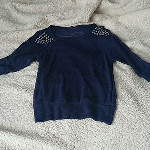 Juniors long sleeve blue sweater