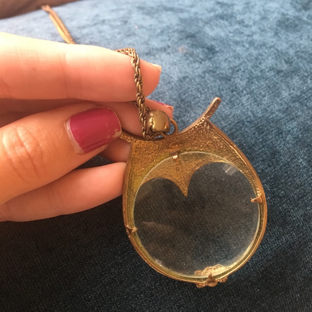 🌼🔎💛Trendy Owl Spyglass Gold Necklace💛🔍 - Picture 6 of 8