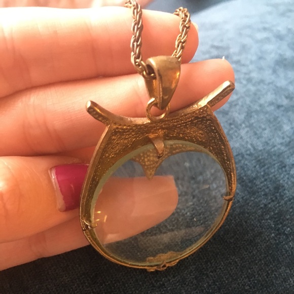 🌼🔎💛Trendy Owl Spyglass Gold Necklace💛🔍 - Picture 5 of 8