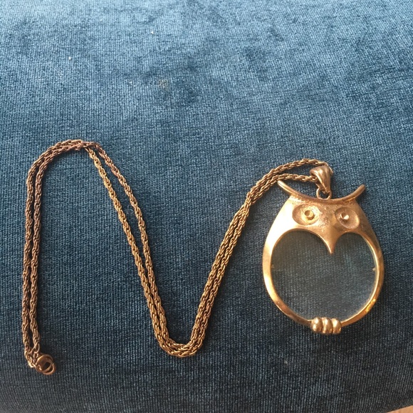 🌼🔎💛Trendy Owl Spyglass Gold Necklace💛🔍 - Picture 2 of 8
