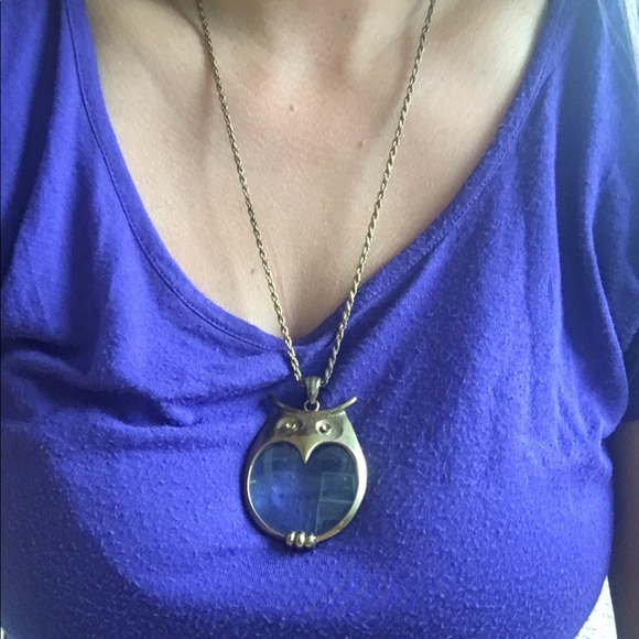🌼🔎💛Trendy Owl Spyglass Gold Necklace💛🔍 - Picture 3 of 8