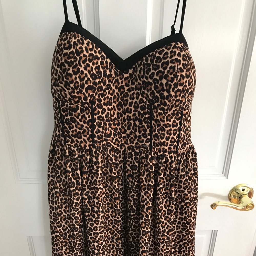 Sexy leopard print bra top dress