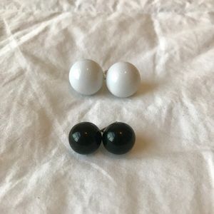 Black and white earrings