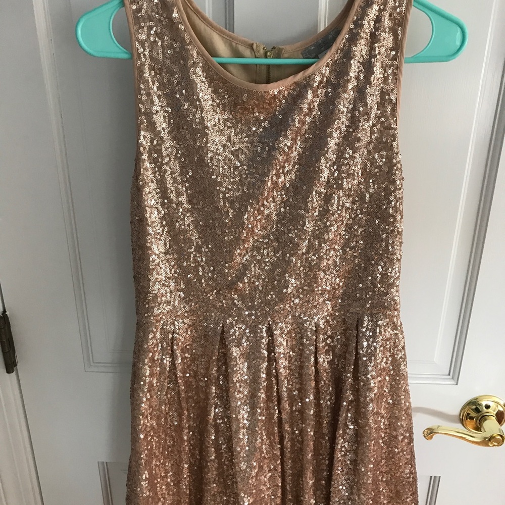 Gold sequined party dress