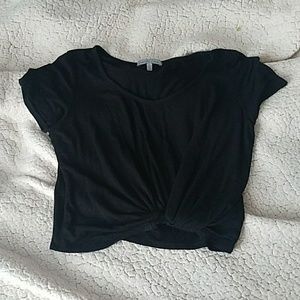 Juniors black crop top