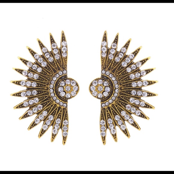 Jewelry - 🌹SALE TODAY!! Crystal Angle Wing Earrings