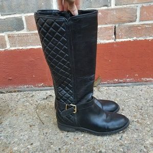 Express Black Quilted tall boots