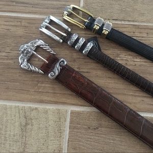 3 Brighton Women’s Leather Belts Size 32/M