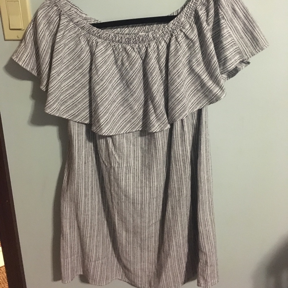Off the shoulder striped top