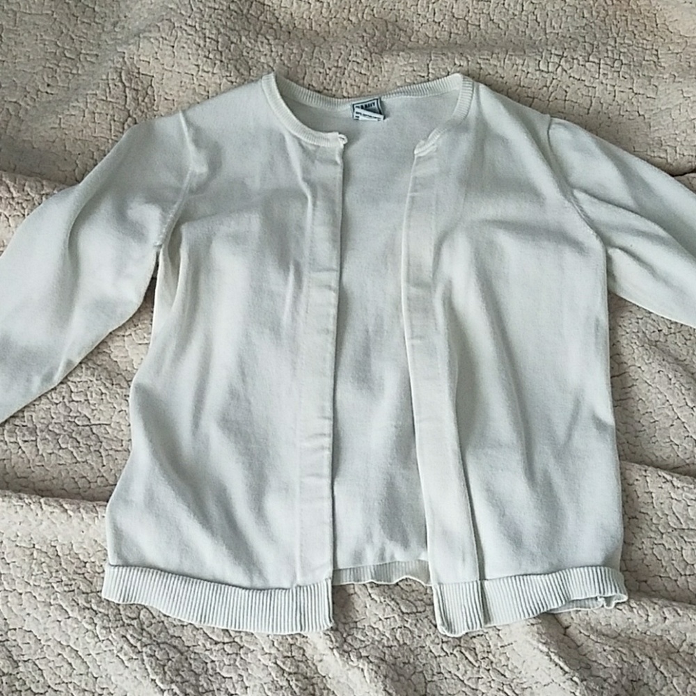 Ladies white no button cardigan