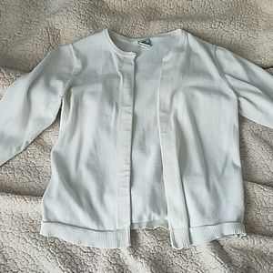 Ladies white no button cardigan