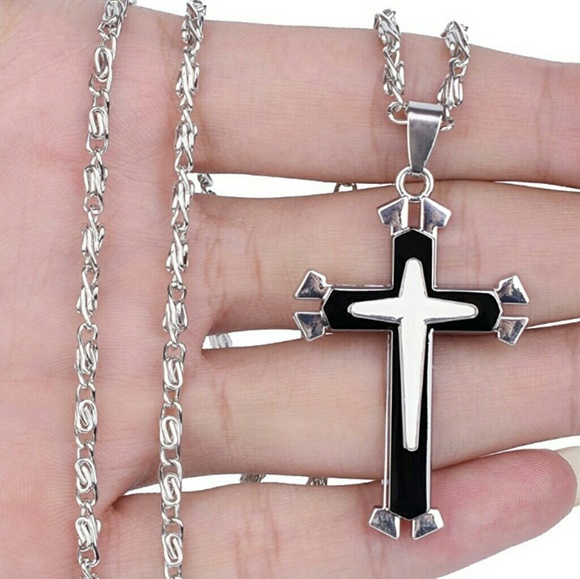 NWOT Stainless Steel He is Risen Cross - Picture 3 of 8