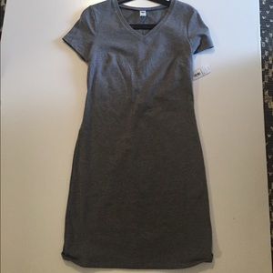 Gray v-neck dress