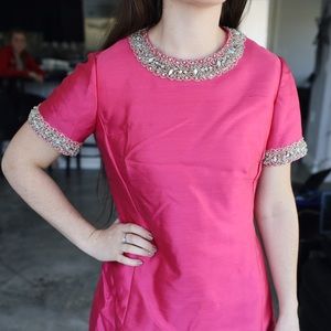 VINTAGE 1960s silk sheath dress