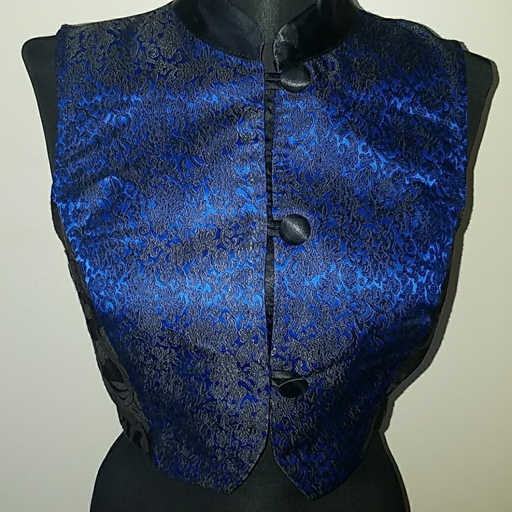 rare vintage contempo casuals ecru baroque asian-inspired vest size small