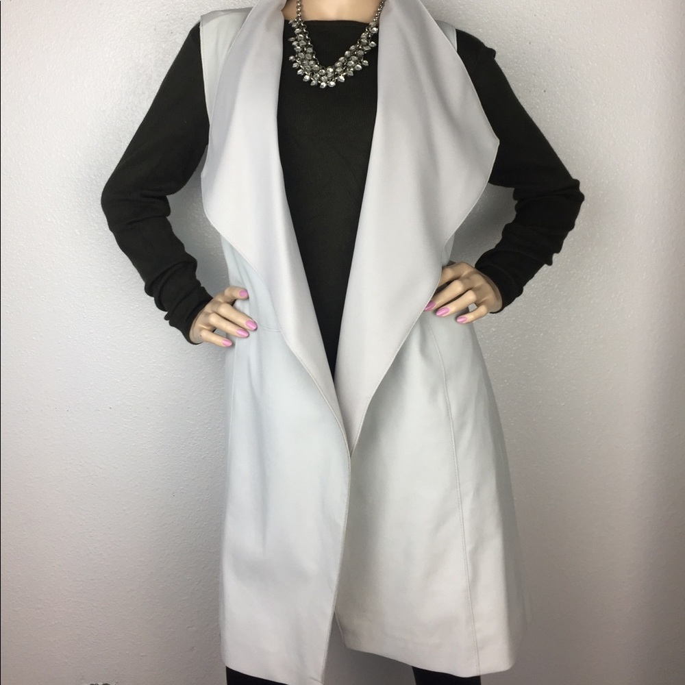✨VINCE Goat Leather Grey Drape Vest M✨