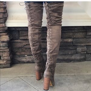 Taupe thigh high boots ***reposh***