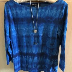 Jones New York Signature watercolor tie dye top